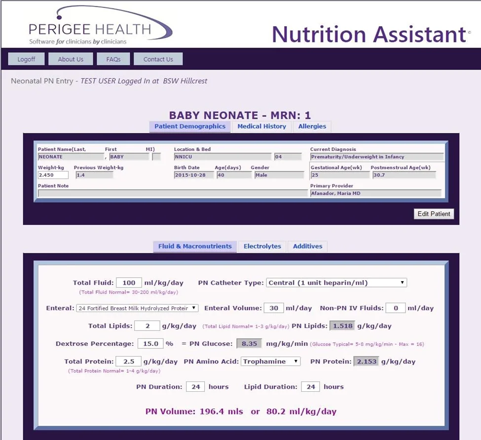 Parenteral Nutrition